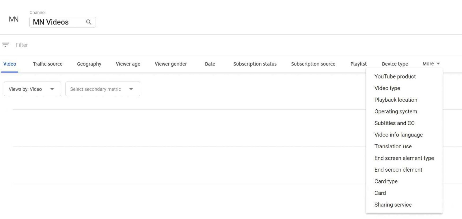 Youtube Advanced mode options