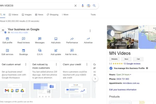 businessprofileongoogle MN VIDEOS